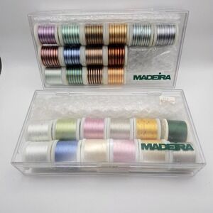 Madeira 25 Spool Embroidery Floss - Machine Embroidery Rayon. Partially Used